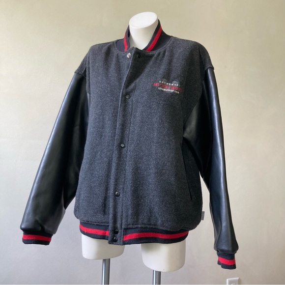 Disney | Vintage Mickey Mouse Wool Blend Letterman Bomber Jacket - Picture 2 of 12